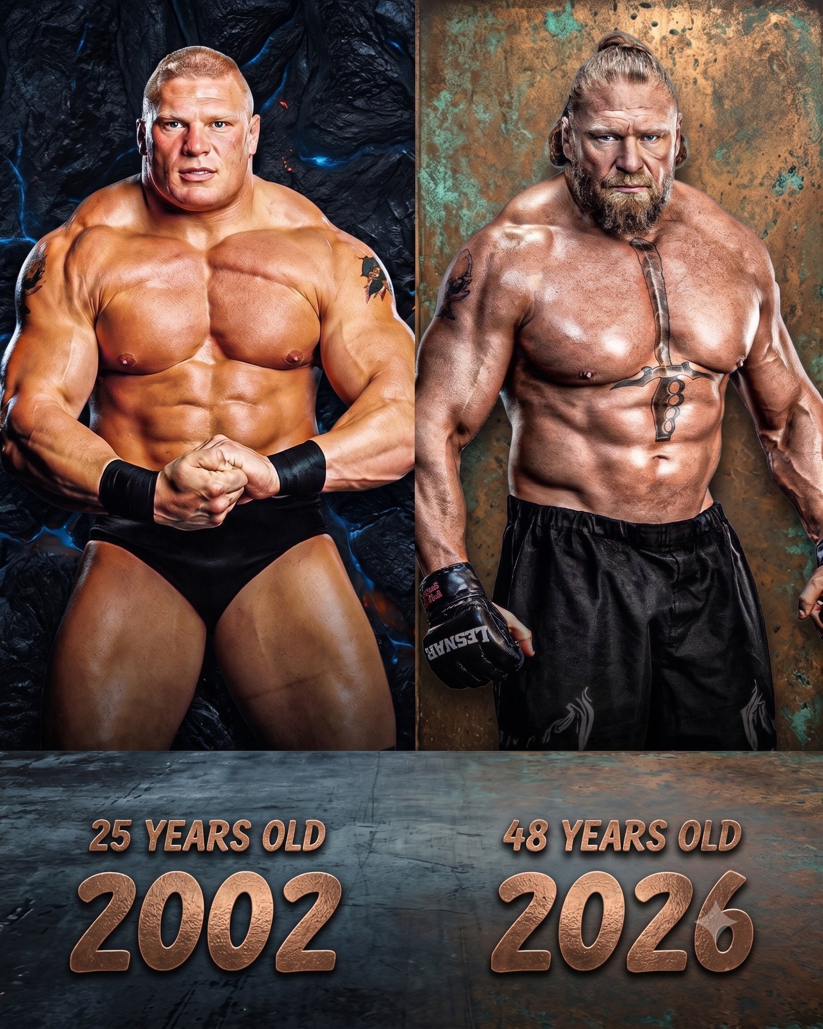 Brock Lesnar is 6'3” and 265 lbs and worked hard for his Physique