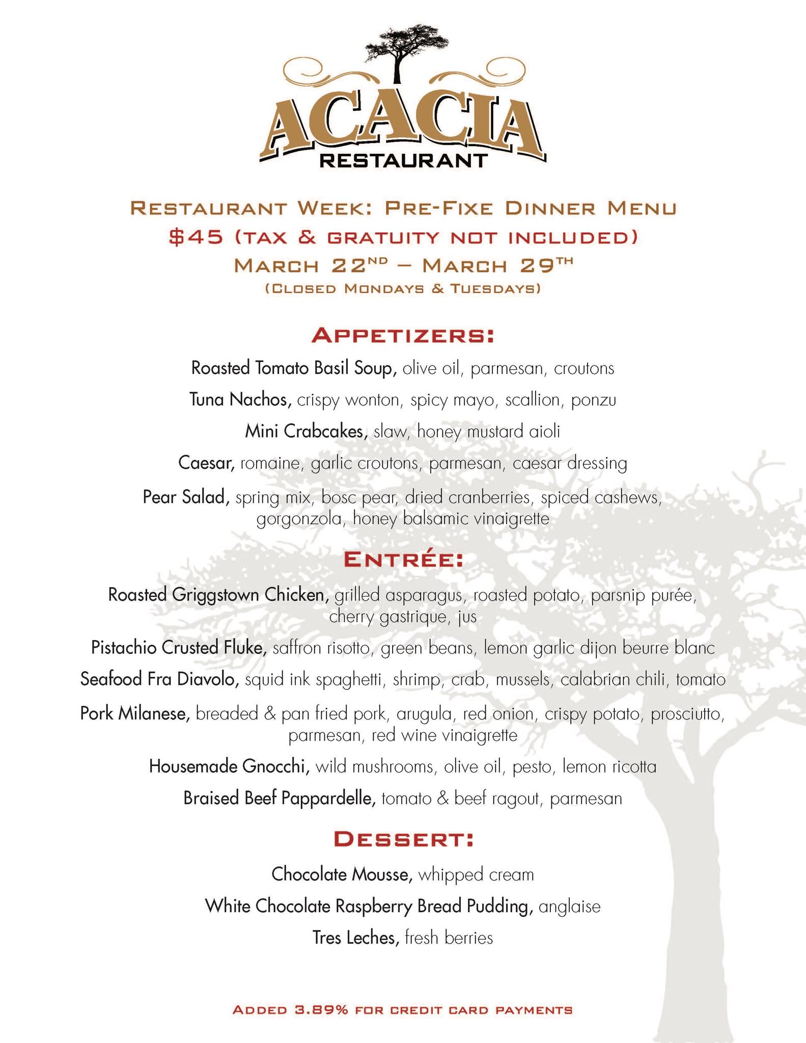 Acacia Restaurant | Lawrenceville NJ