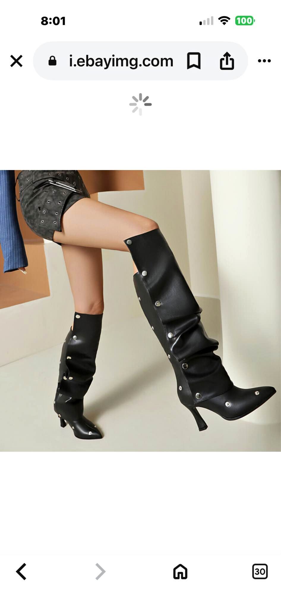 Black Snap Button Knee High Boots - Boots | Facebook Marketplace | Facebook