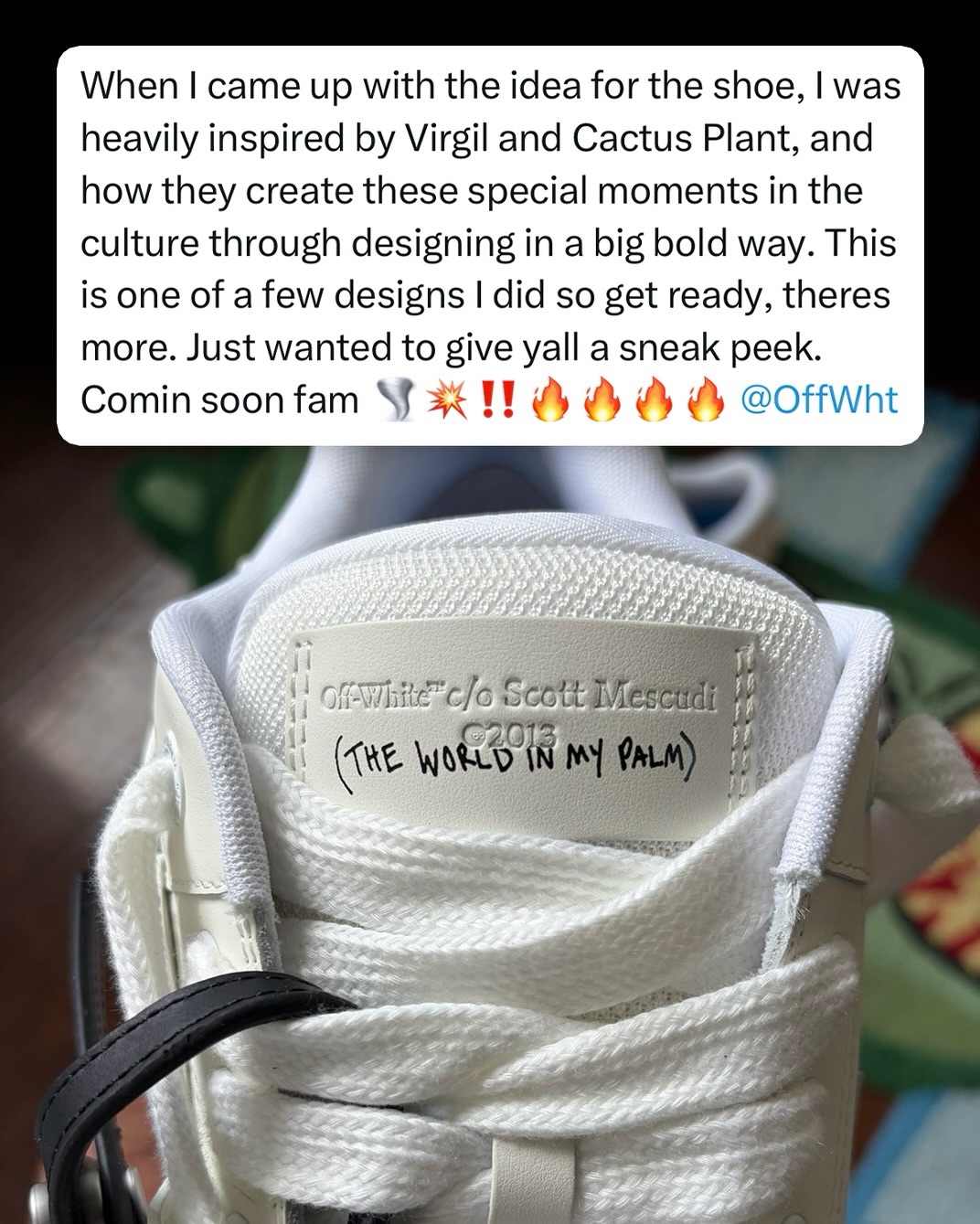 C/O VIRGIL ABLOH “For All” Kid Cudi gives us a closer look at his upcoming “OOO OFF Patch