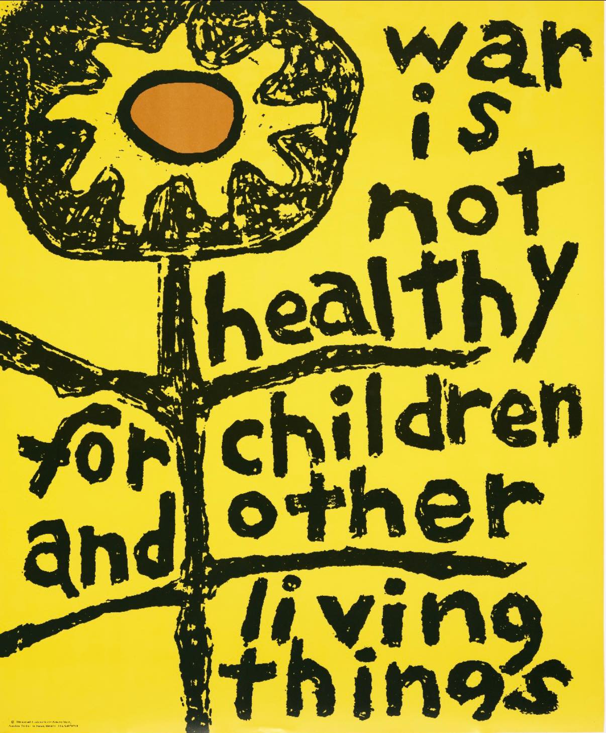 Lorraine Schneider's iconic anti-war slogan 'war is not healthy