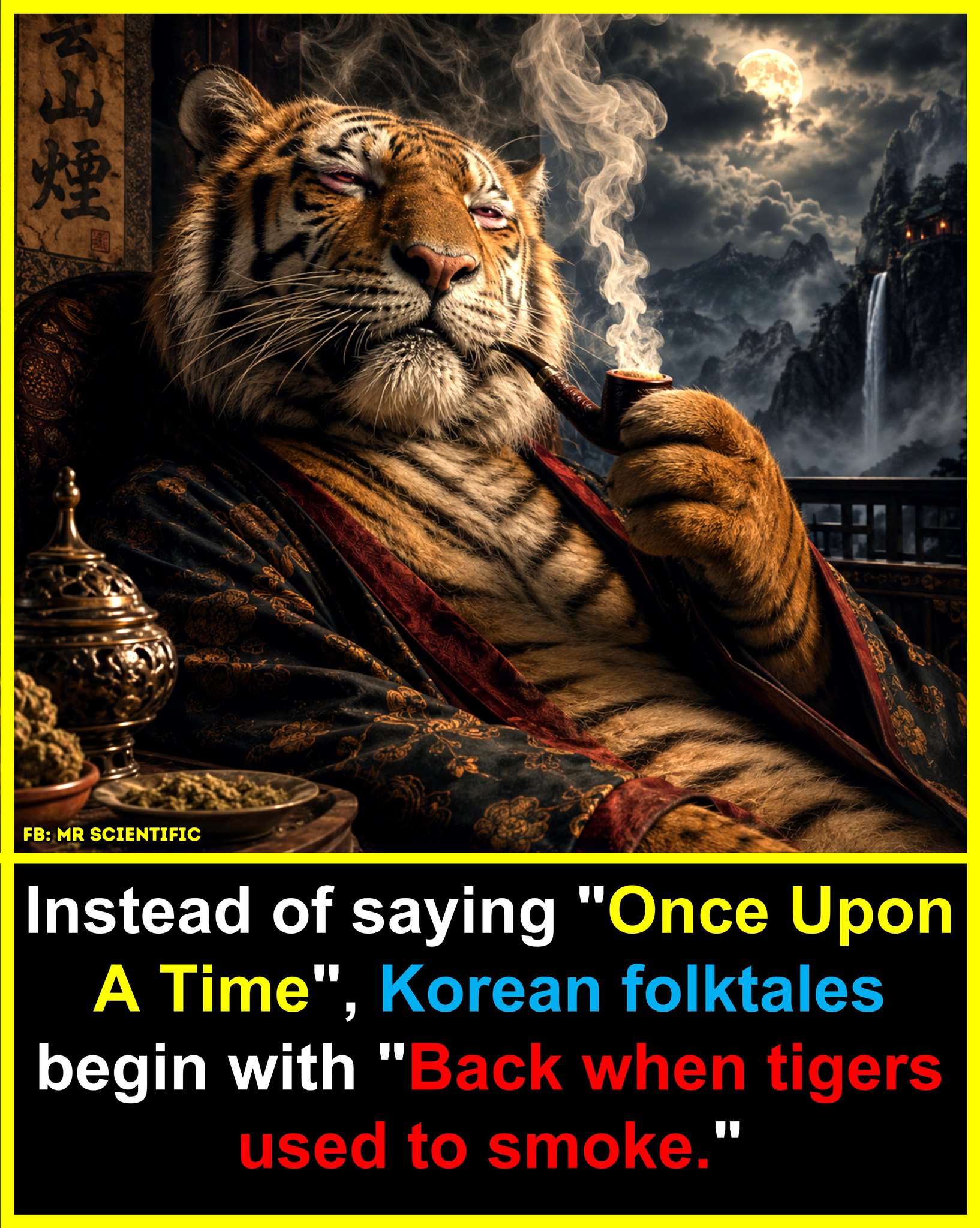 The phrase “Back when tigers used to smoke” is a famous opening