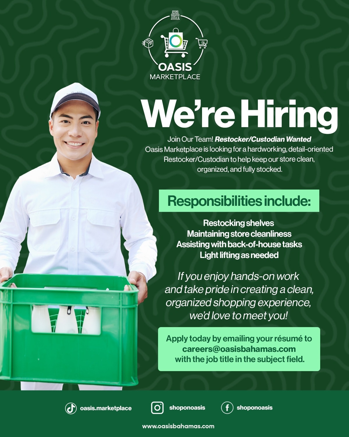 Oasis - Now hiring at Oasis Marketplace We’re looking for someone ...