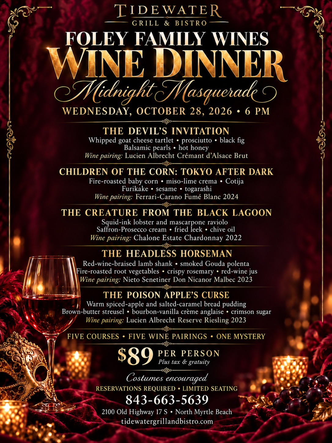 Foley wine masquerade dinner