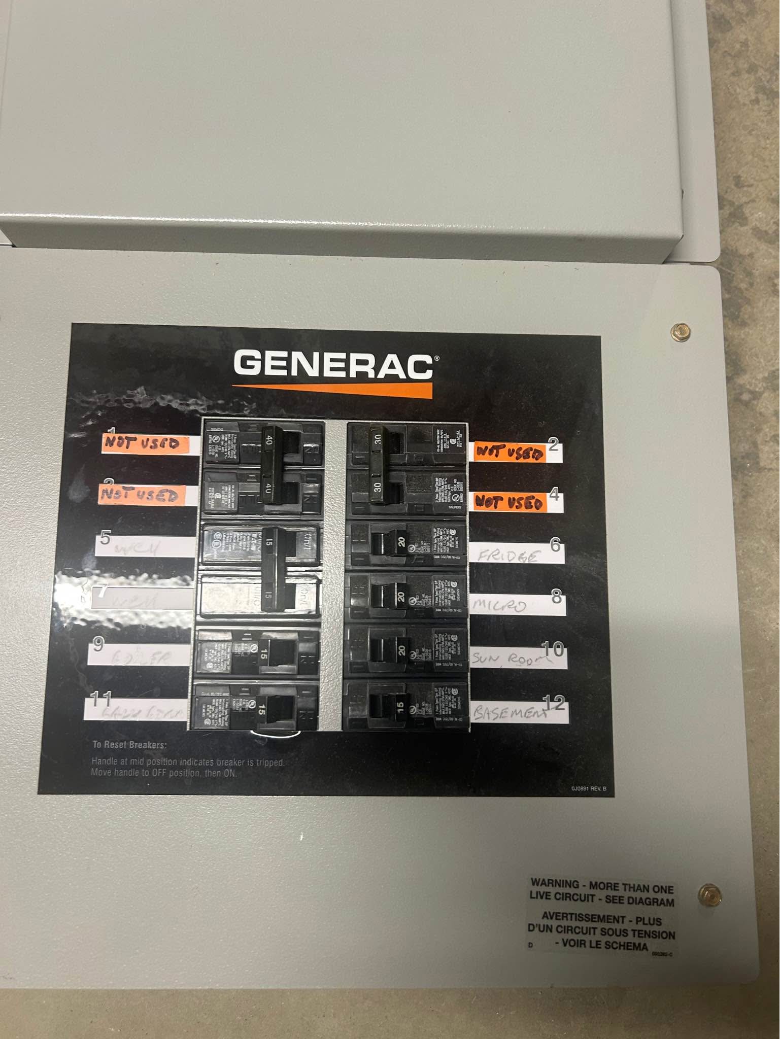 Generac Transfer Switch & Electrical Breaker Panel - Hubs & Switches ...