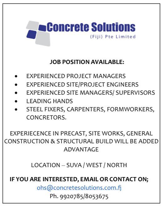 🔥 JOIN OUR TEAM – WE ARE... - Concrete Solutions Fiji Limited | Facebook
