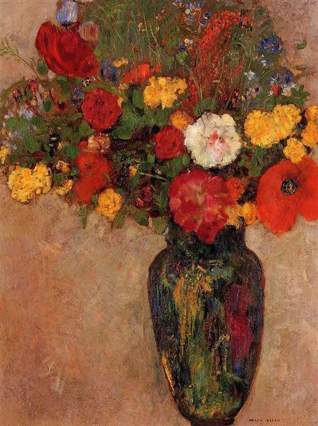 Odilon Redon ~ Vase of Flowers, c.1912-14.