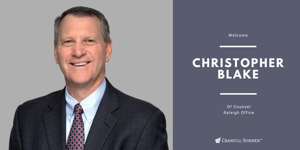 Cranfill - We are thrilled to welcome Christopher Blake to the firm’s ...