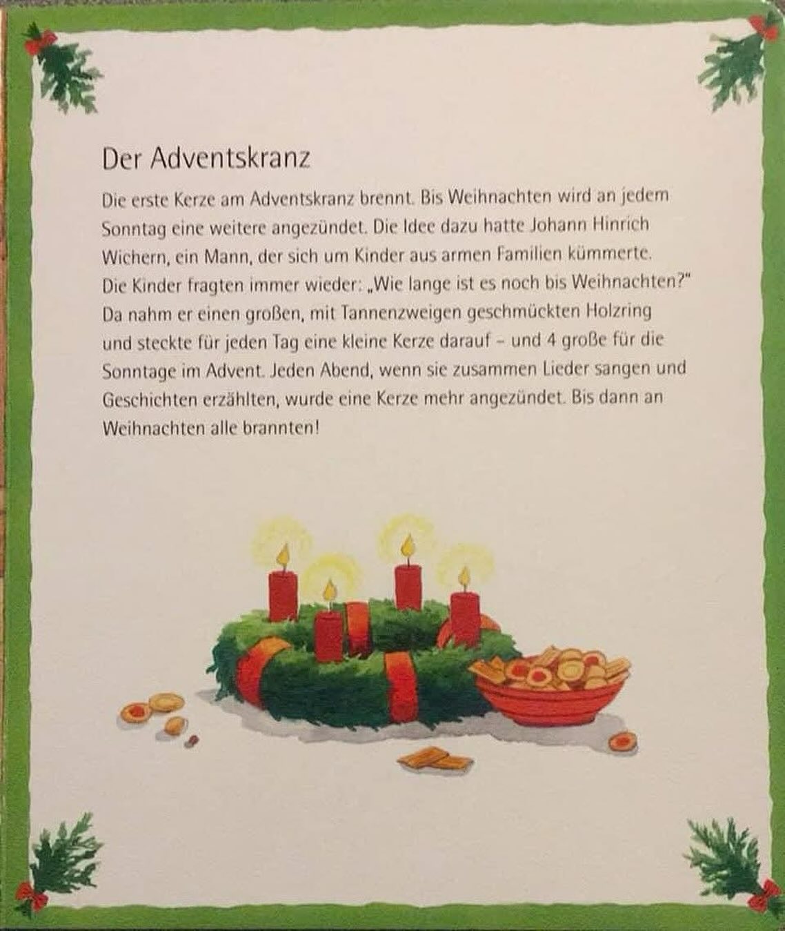 Geschichte über den Adventskranz