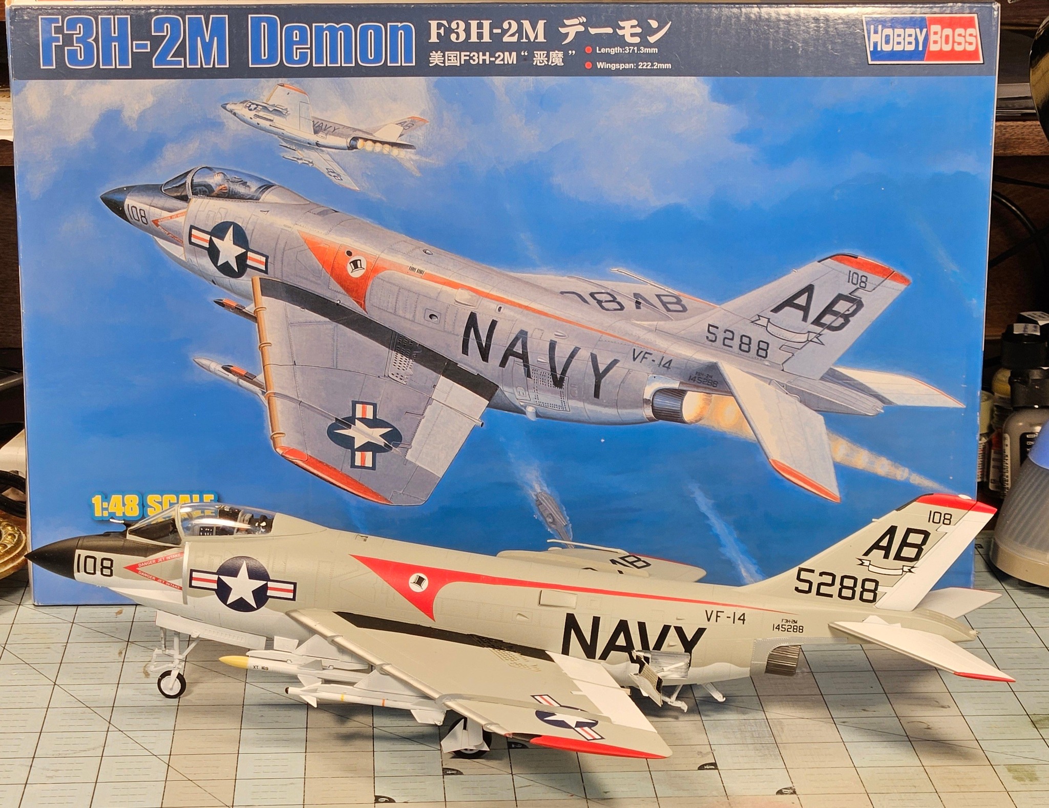 Hobby Boss F3H-2M Demon Model Kit – 1/48 Scale, Carrier-Based Jet Fighter With Photo-Etch Parts