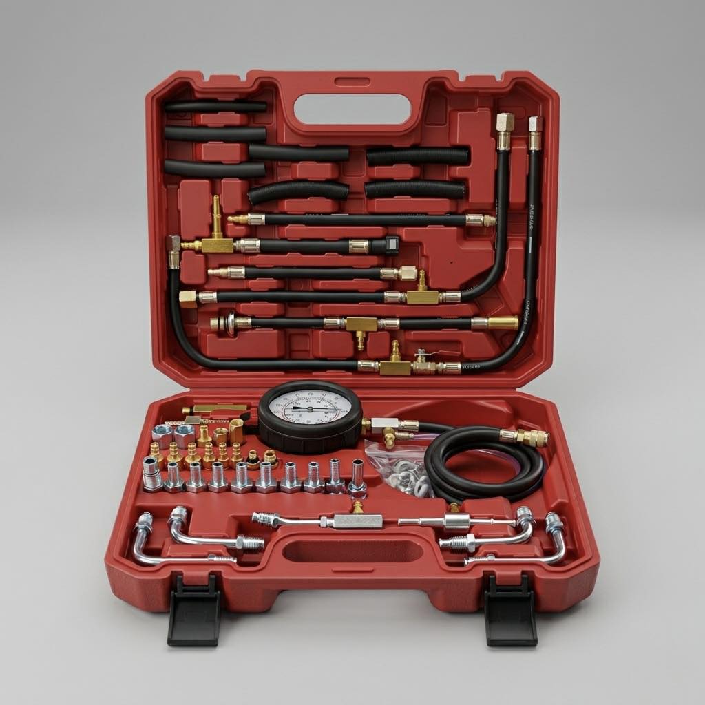 Fuel Injection Pressure Tester Kit – 0-140 PSI Pro Gauge, Universal Auto Use 5 thumbnail image