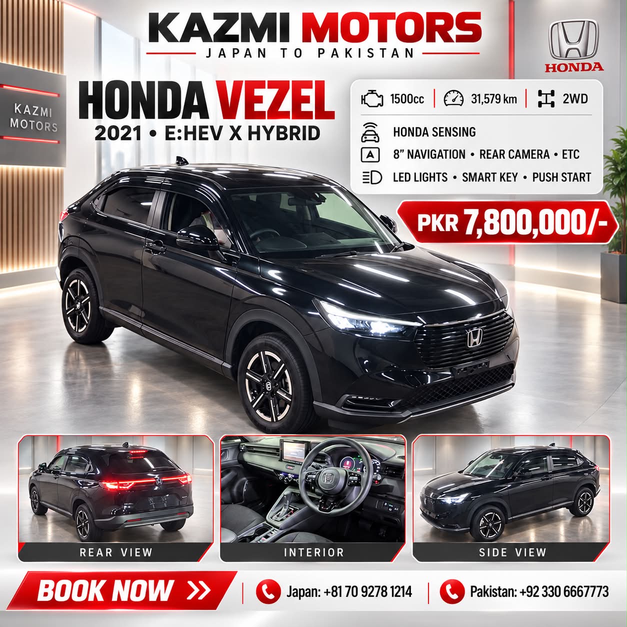 ❤️ 2021 Honda Vezel E:HEV X Hybrid for sale at Kazmi Motors
