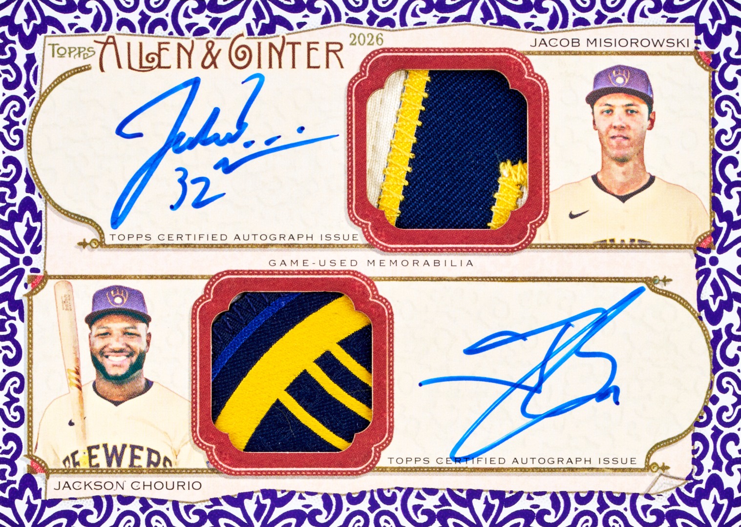 Jacob Misiorowski & Jackson Chourio dual relic autograph in 2026