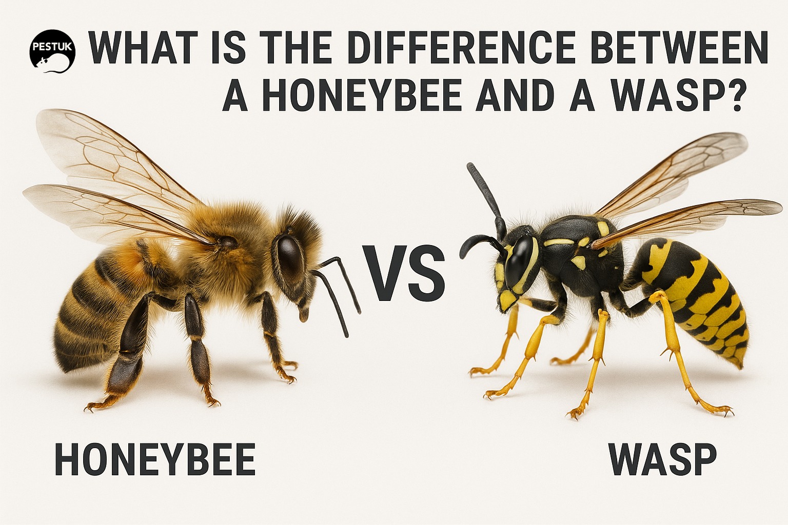 Pest UK - 🐝 Honeybee or Wasp? Here’s How to Spot the... | Facebook