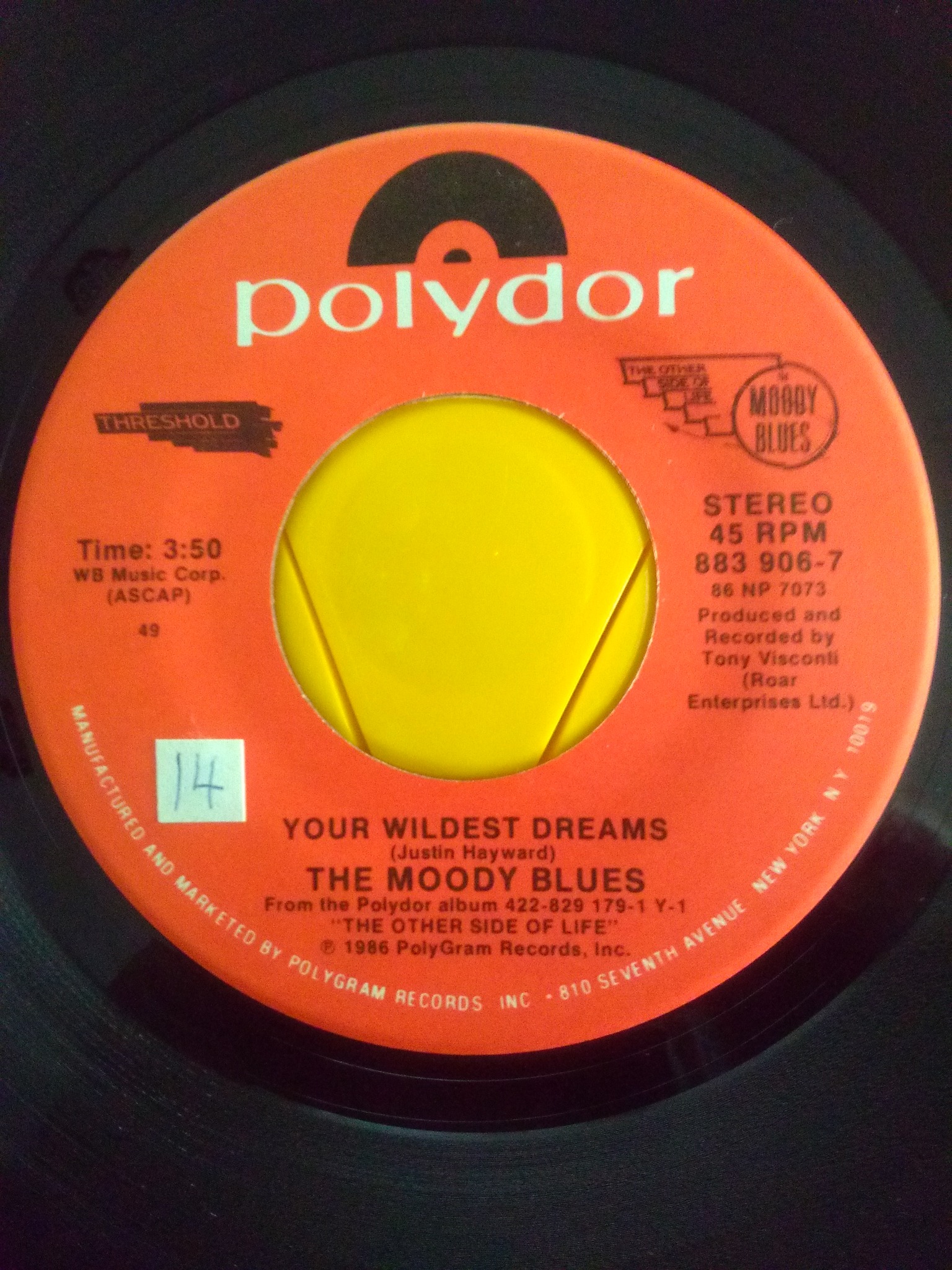 THRESHOLD polydor MOODY BLUES Time:3:50 Time: 3:50 WB Music Corp 