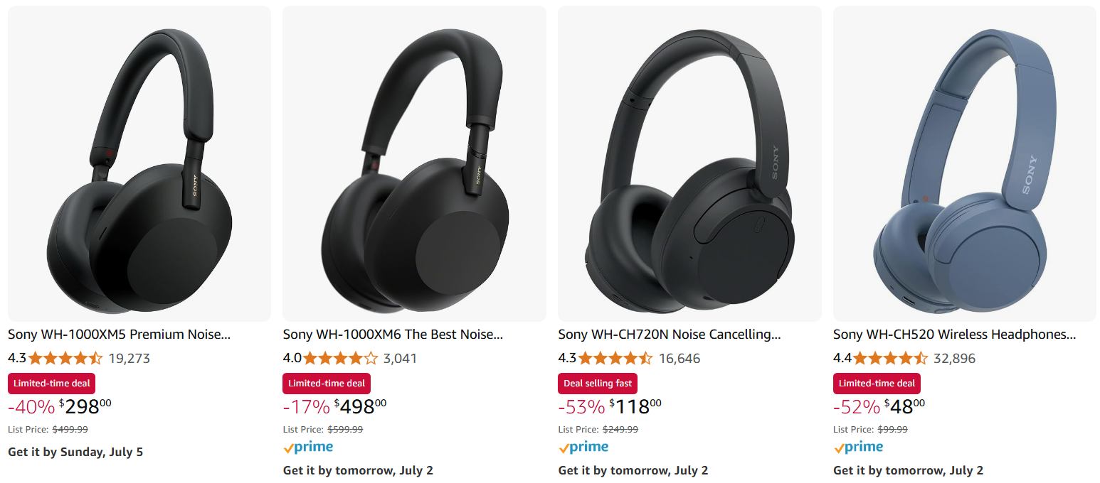 A bunch of Sony headphones are on sale on Amazon. $48 for the 520's.
