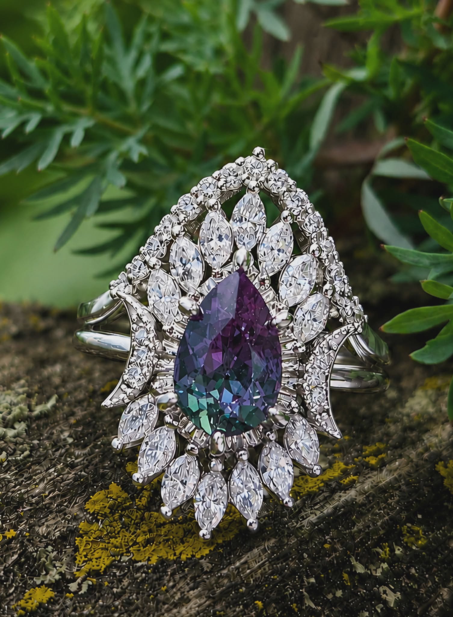 A work of art. Alexandrite and diamonds. Gorgeous!!