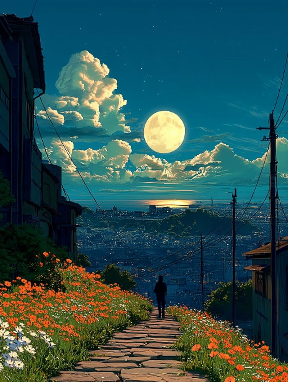 digitalillustrationart #MoonlitStreets #NightScene