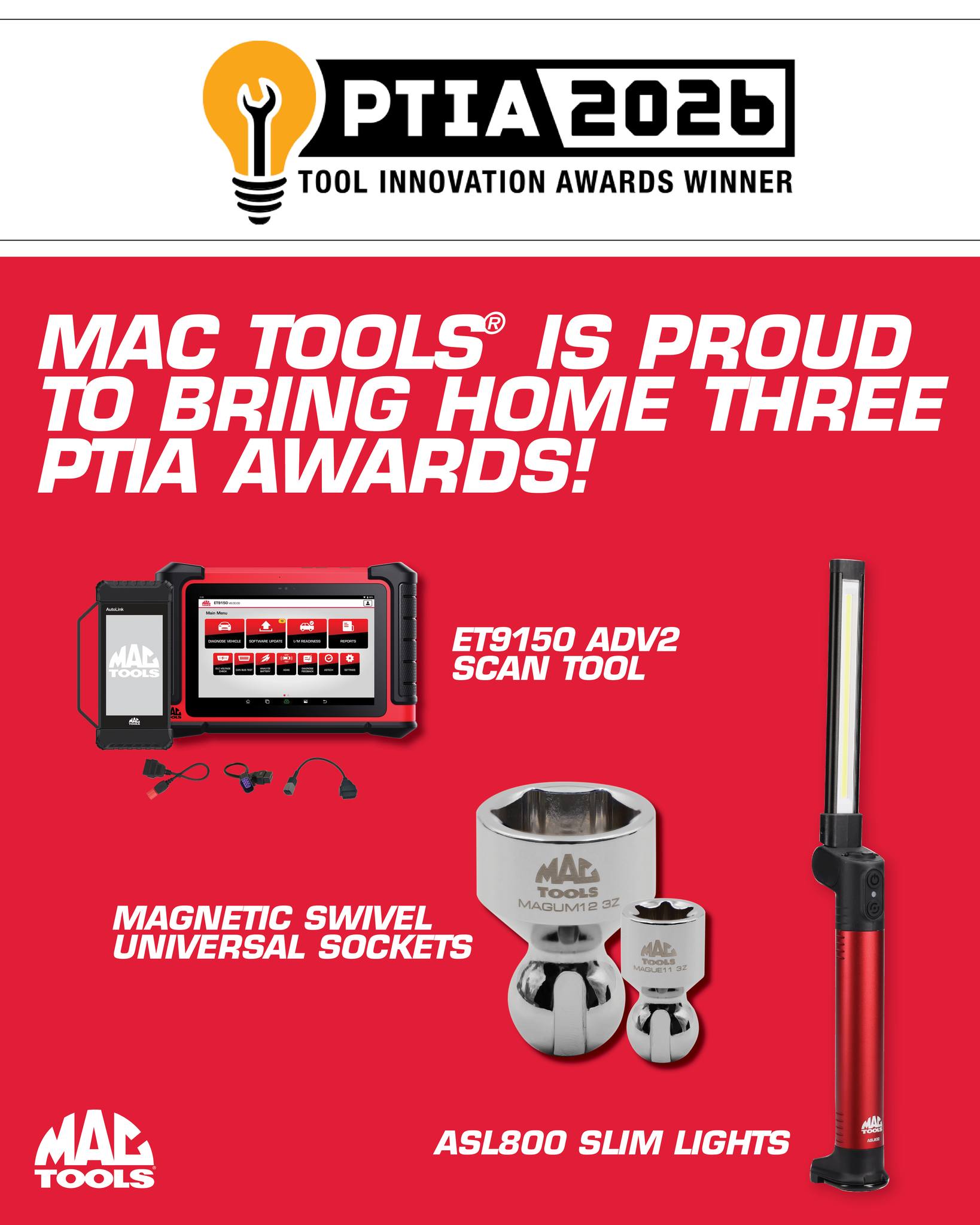 新品未開封　MAC TOOLS イス Mac Tools® is honored to receive three Pro Tool Innovation Awards