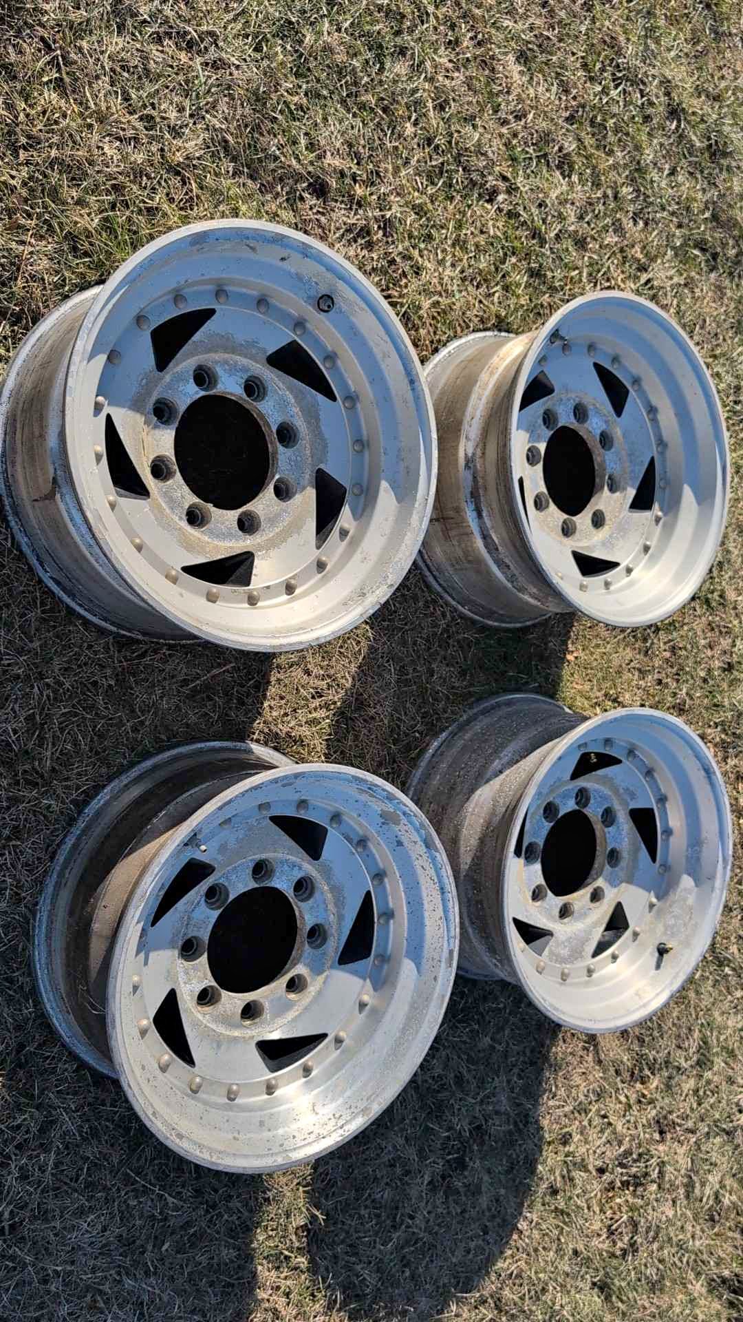 16.5 x 8.25 aluminum rims 8x6.6 bolt circle directional look like ...