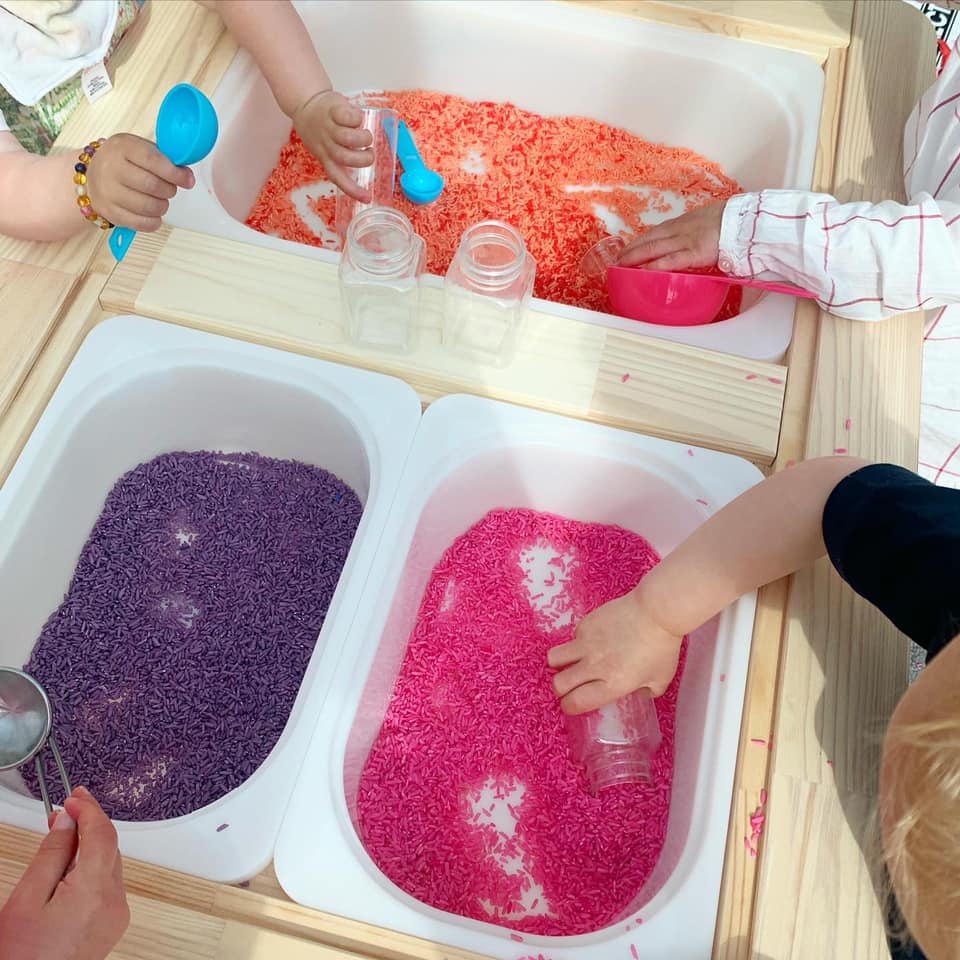 🌈 Rainbow rice play 🌈 This... - Corner Home Childcare