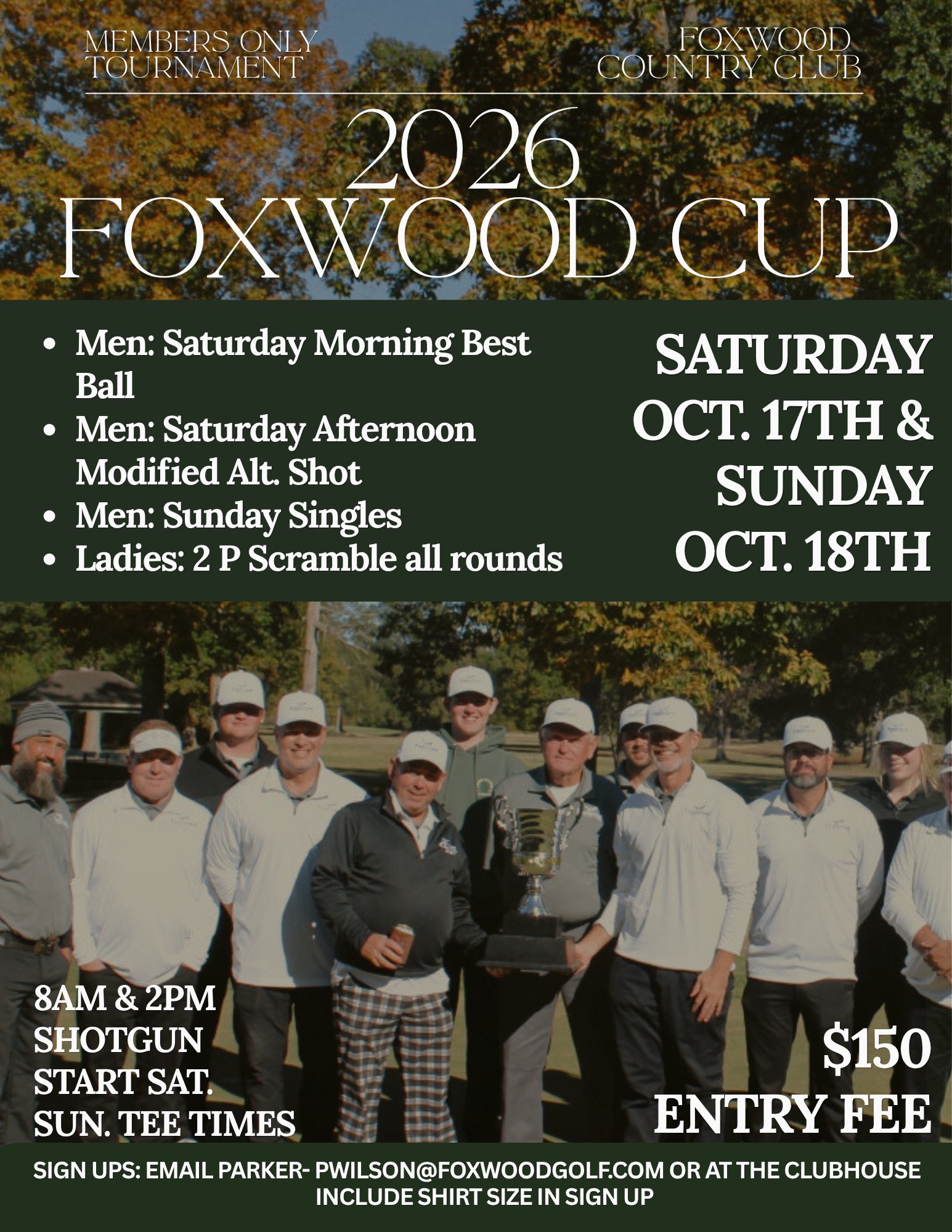 Foxwood Country Club's 2026 Foxwood Cup tournament (Oct 17-18)