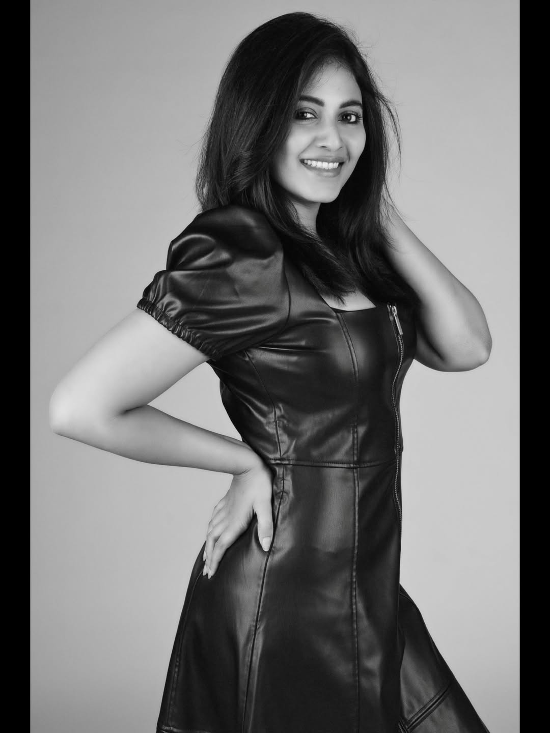 anjali black dress entering her & white era with pure elegance and attitude 🖤✨ Minimal colors, maximum vibes — classy, bold, and effortlessly iconic 😍🔥 #fblifestyle #BlackAndWhiteEra #Anjali #MonochromeMood #StyleVibes 100% organic cotton fabric-texture Backless Scoop Neck Maxi Color:BLACK AND WHITE
