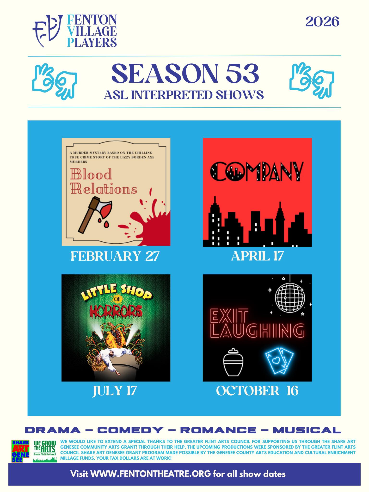 The Fenton - Here is the schedule for our ASL Interpreted shows for ...