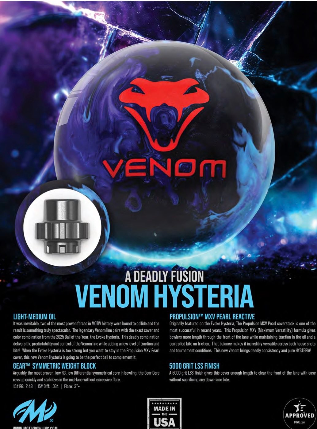 Motiv Venom bowling balls now in stock