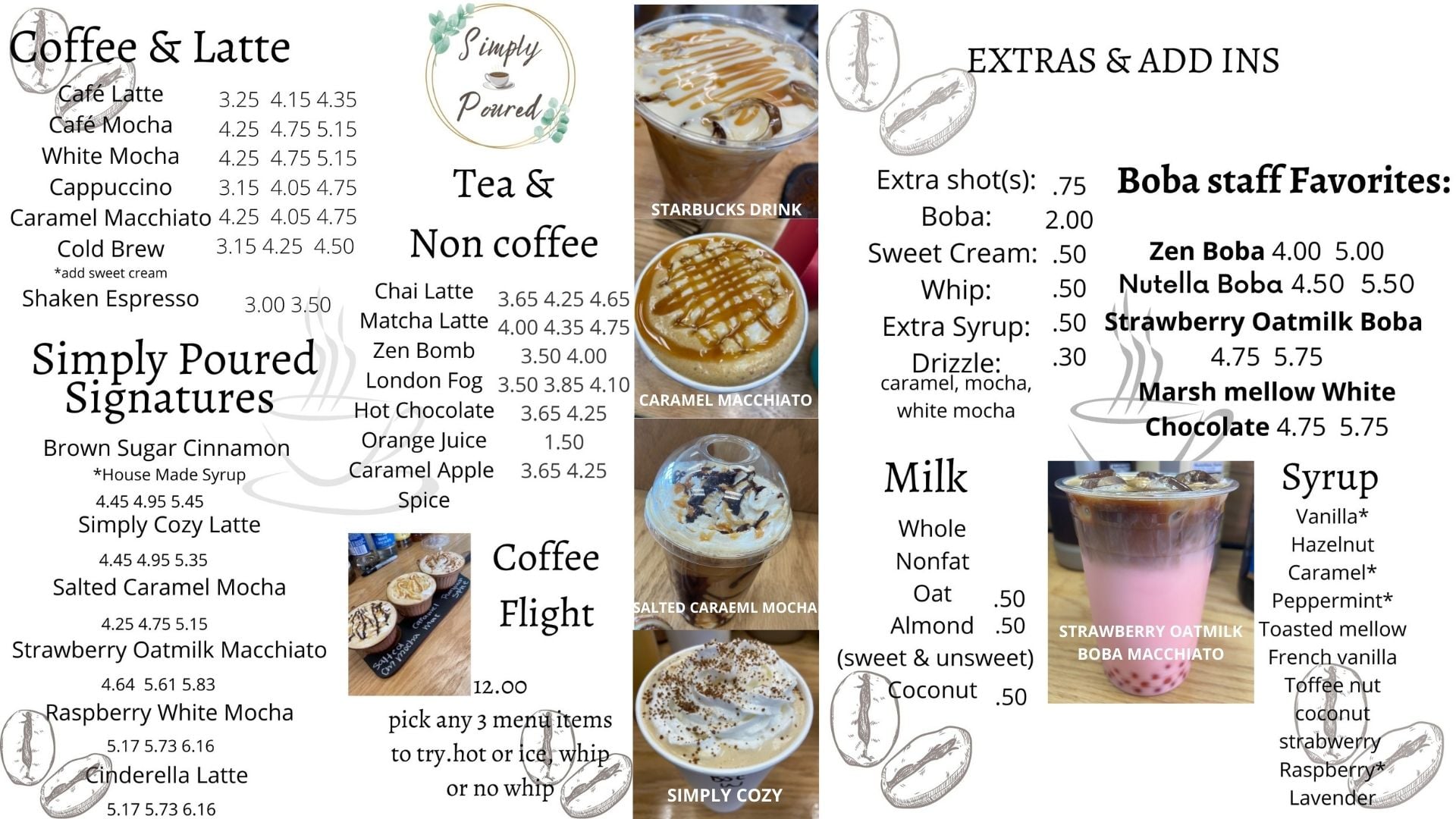 Here it is! The new menu starting... - Simply Poured Coffee | Facebook