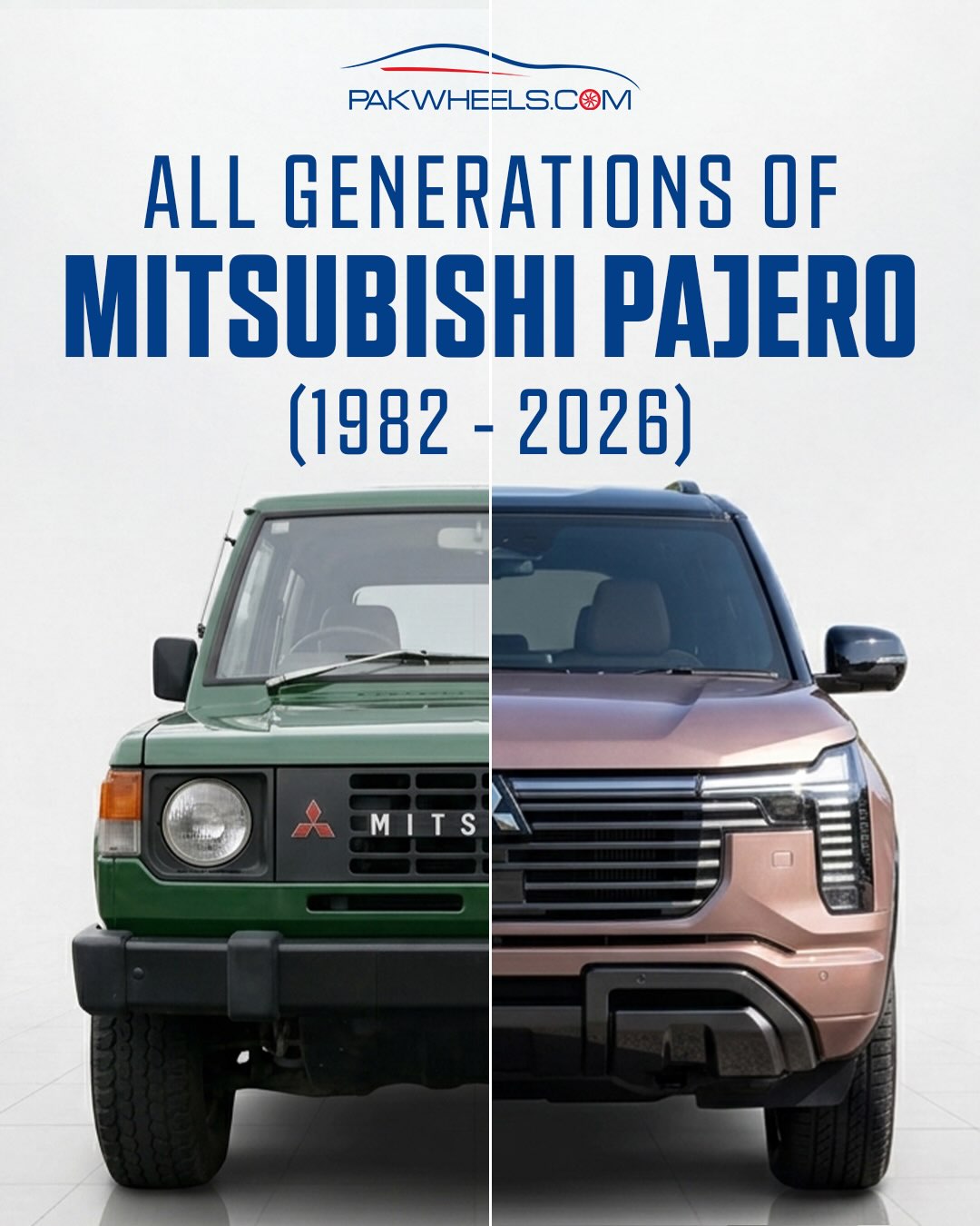 From 1982 to 2026, Mitsubishi Pajero evolution.