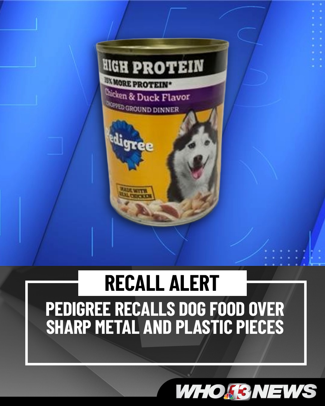 Mars Petcare has recalled two lots of Pedigree canned wet dog food