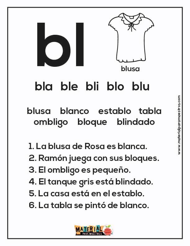 Material Gratis para Imprimir | **Hojas de lectura de las sílabas ...