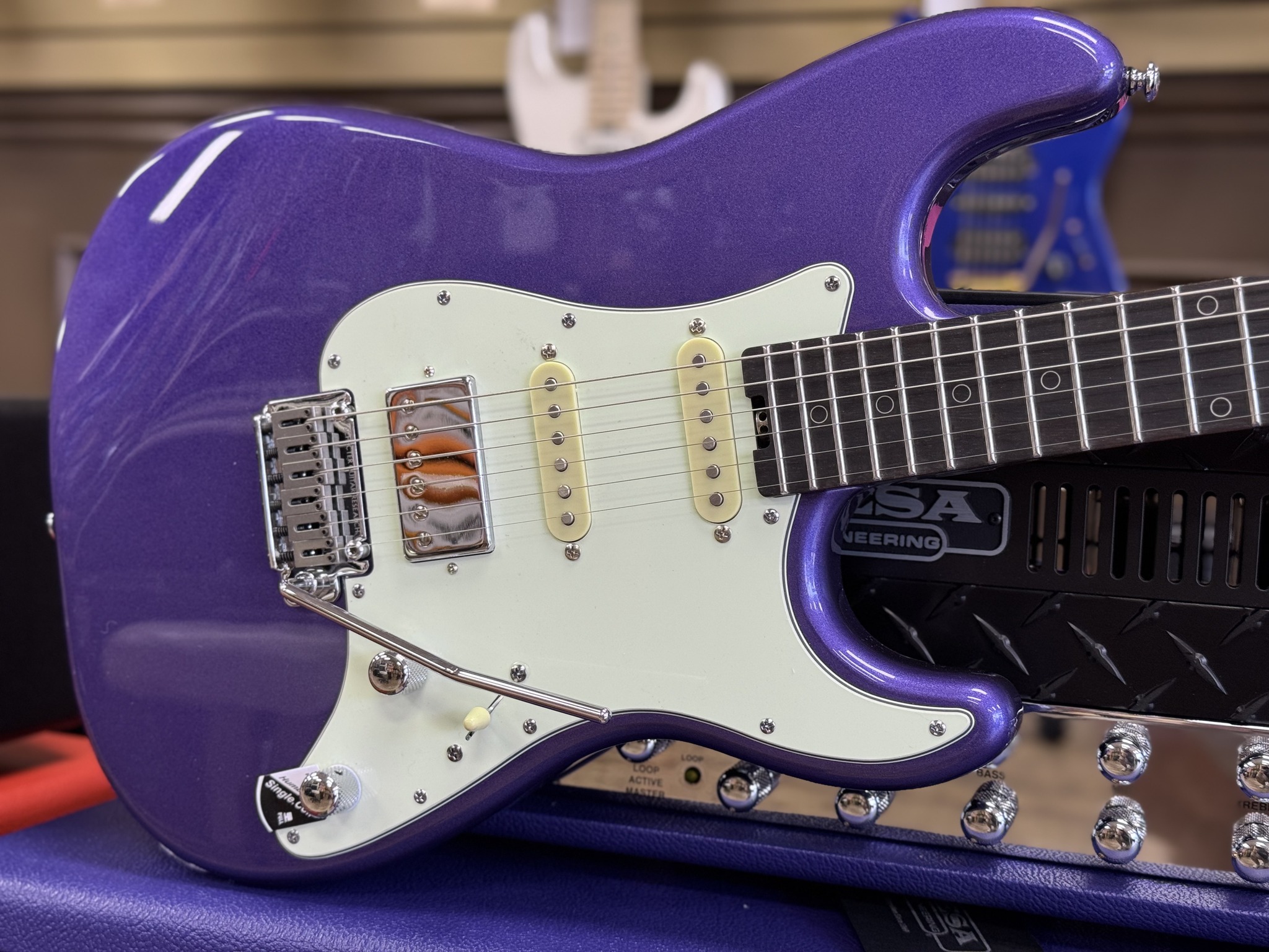 Nick Johnston Traditional 10th Anniversary HSS guitar in Atomic Violet