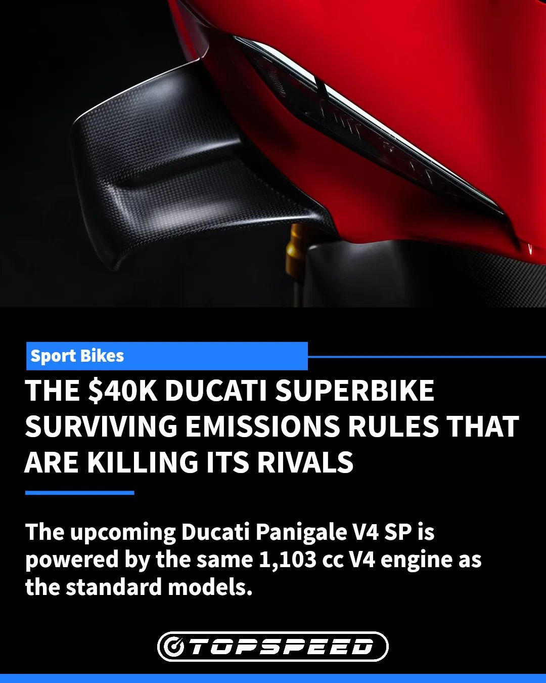 The upcoming Ducati Panigale V4 SP is powered by the same 1,103 cc