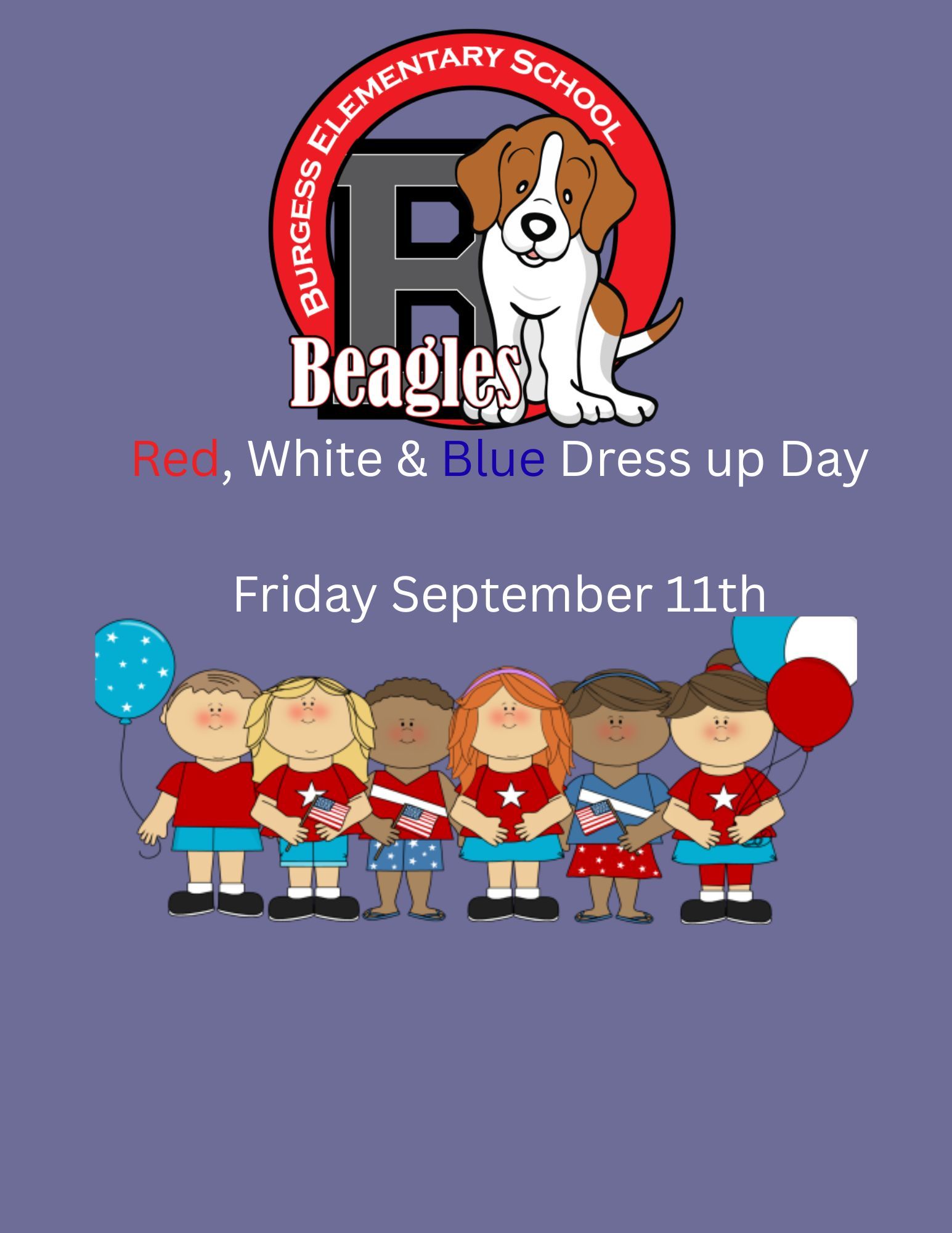Burgess Elementary Red White Blue Dress Up Day