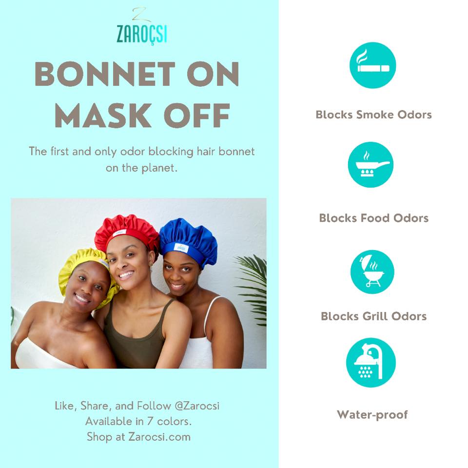 The Zarocsi odor blocking hair bonnet is the first and only