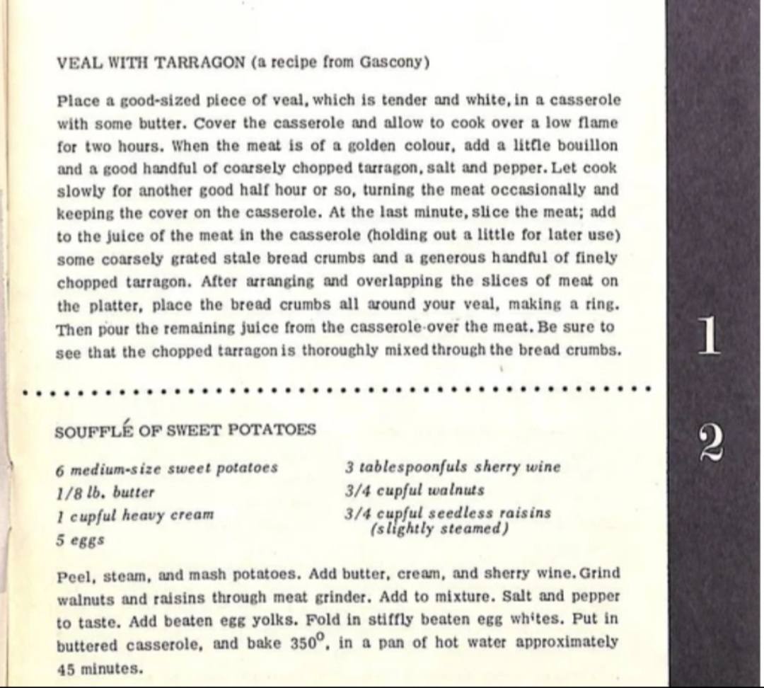 1936 recipes from the Vogue 