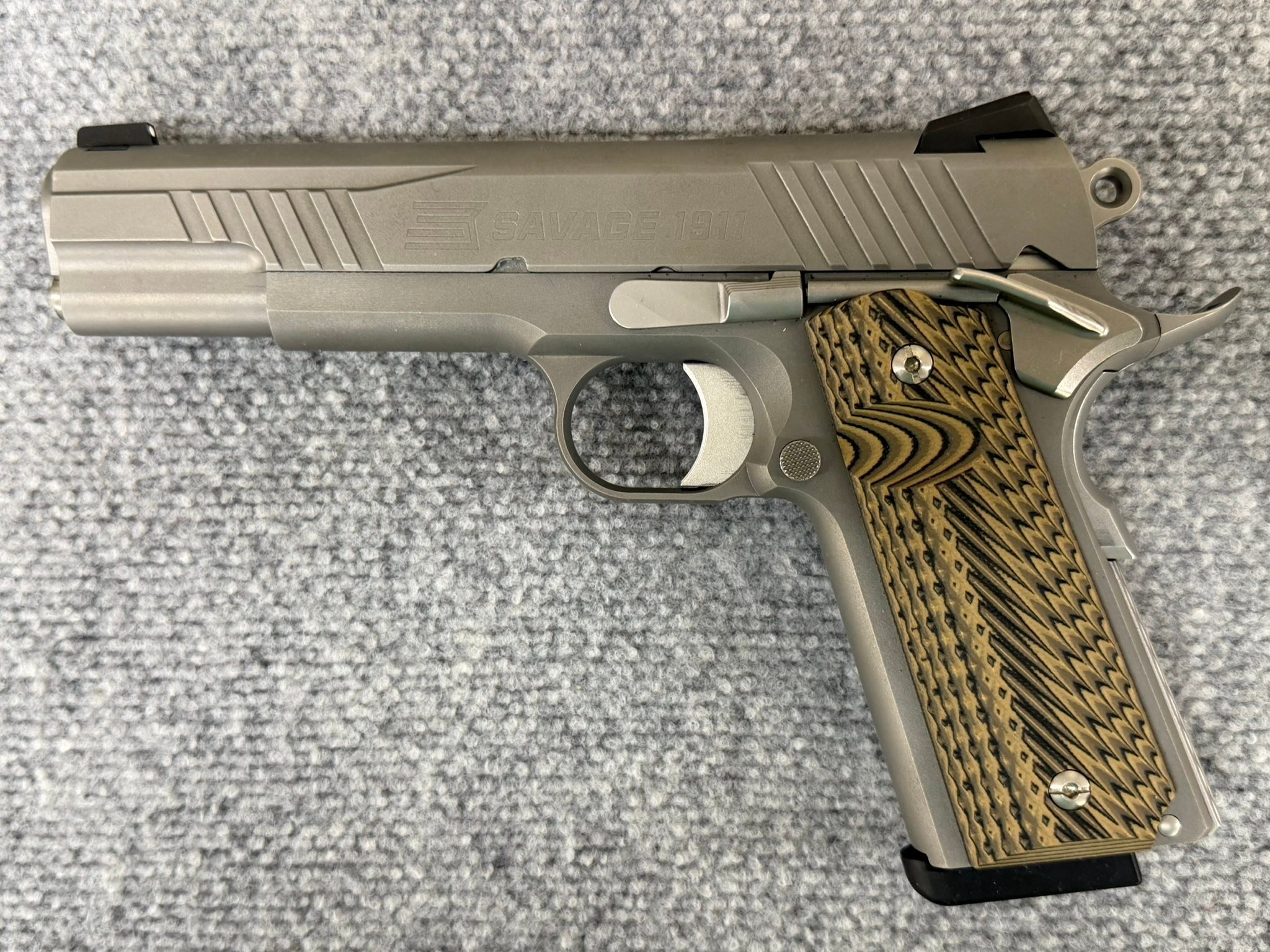 Savage Arms 67202 1911 Government 45 ACP, 8+1, 5” Stainless Steel