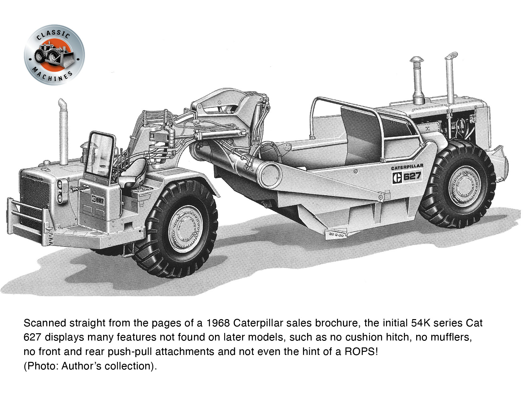 Vintage Caterpillar 627 scraper photo from 2022