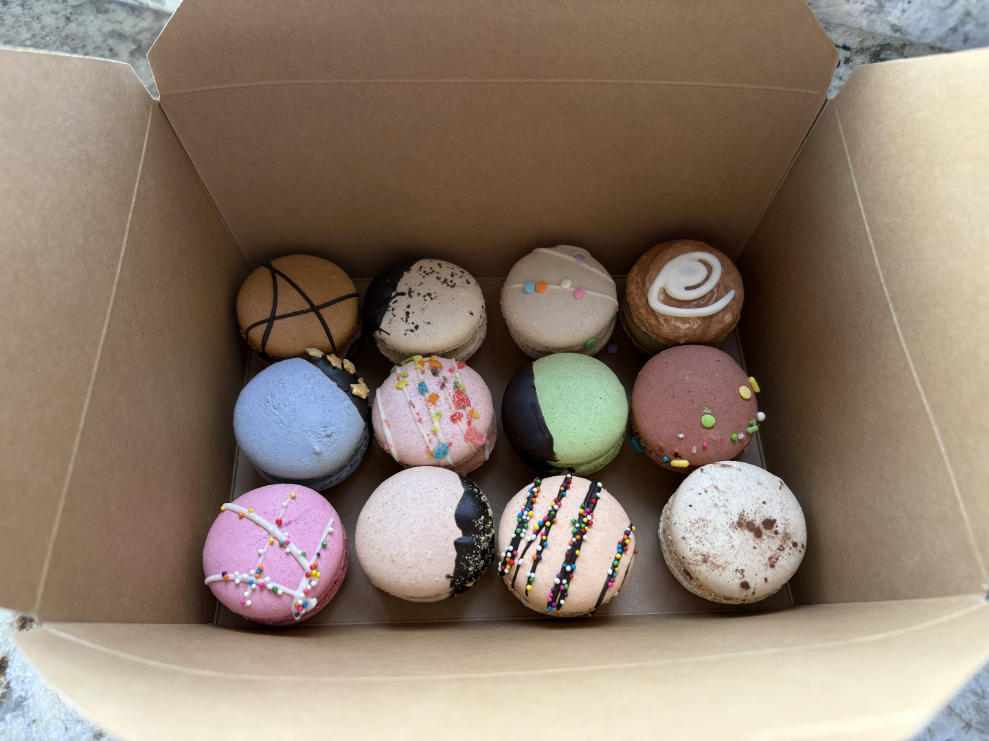 Lady Yum's Cadbury-inspired macaron with chocolate ganache and
