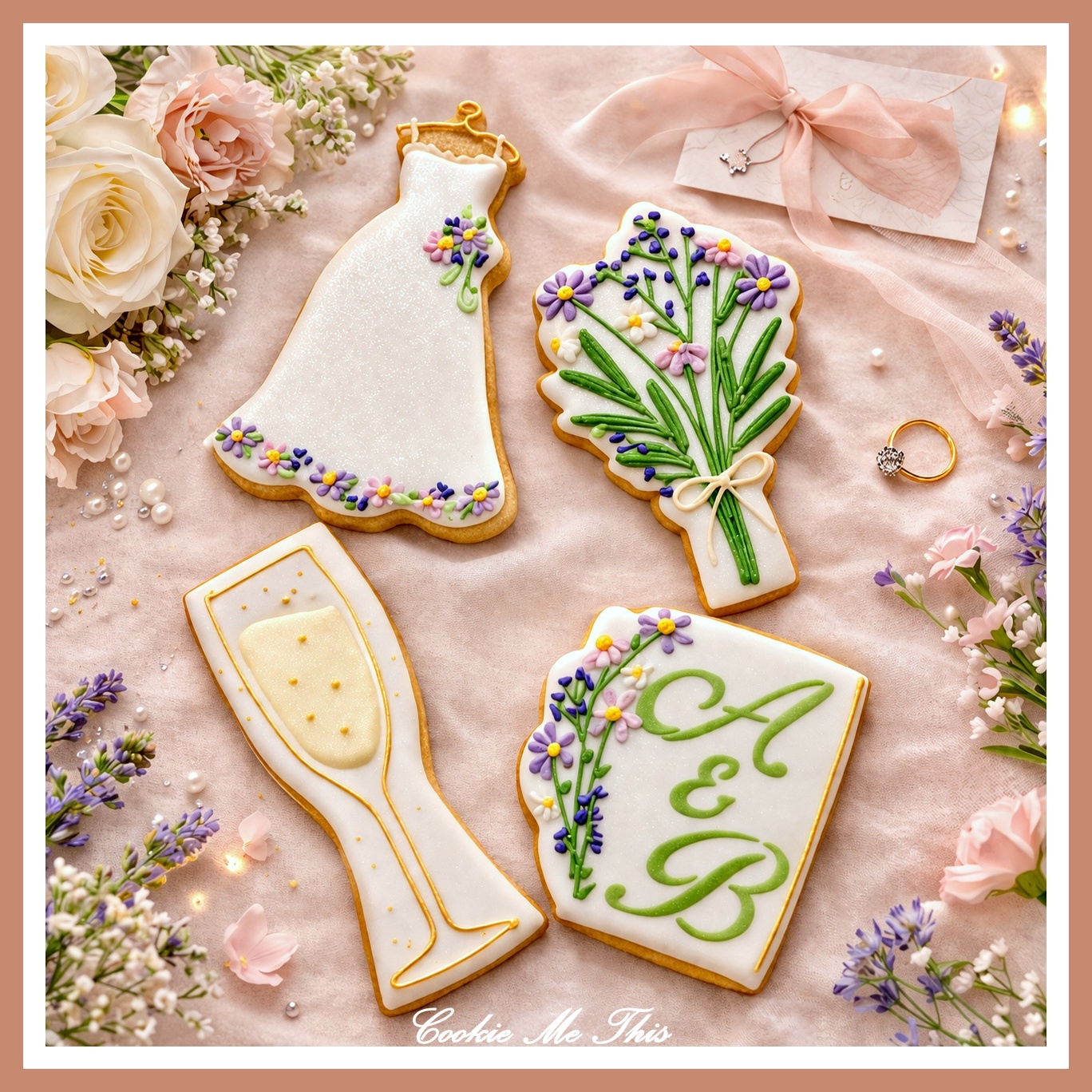 bridal shower dress cookies Spring Flowers for the Shower! Celebrating with Sugar Cookies! Themed bridal Size:BOY-3T-FAMILY midnight blue party dress Tulle A-line Beaded Spaghetti 5 different mini designs