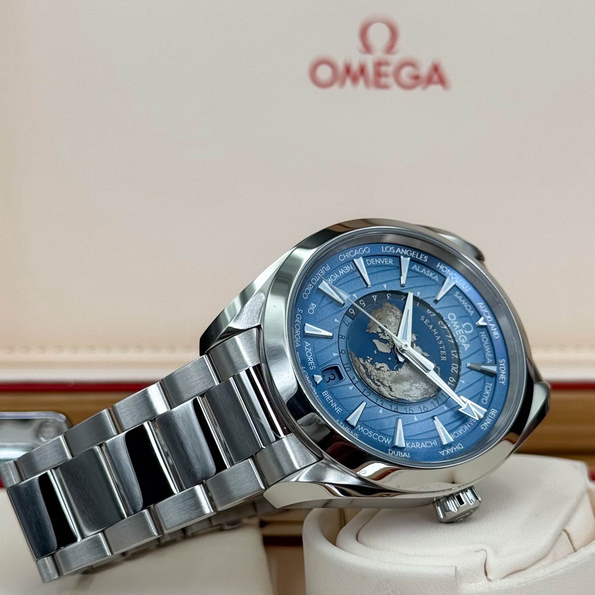 Omega Aqua Terra Worldtimer “Summer Blue” - Men's Watches - Tangelo ...