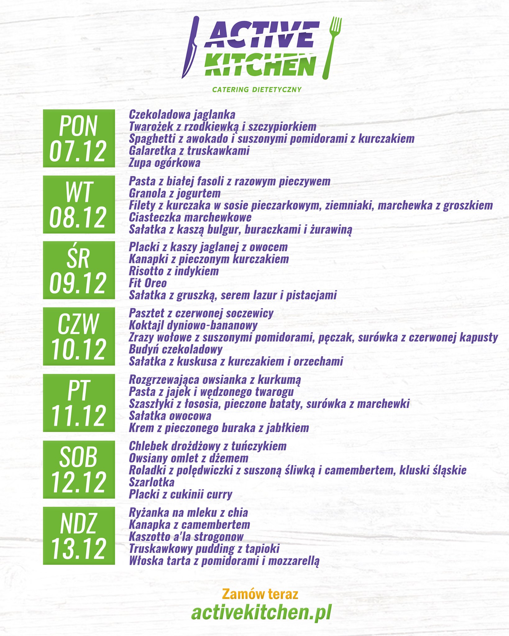 Przedstawiamy menu... - Active Kitchen - catering dietetyczny | Facebook
