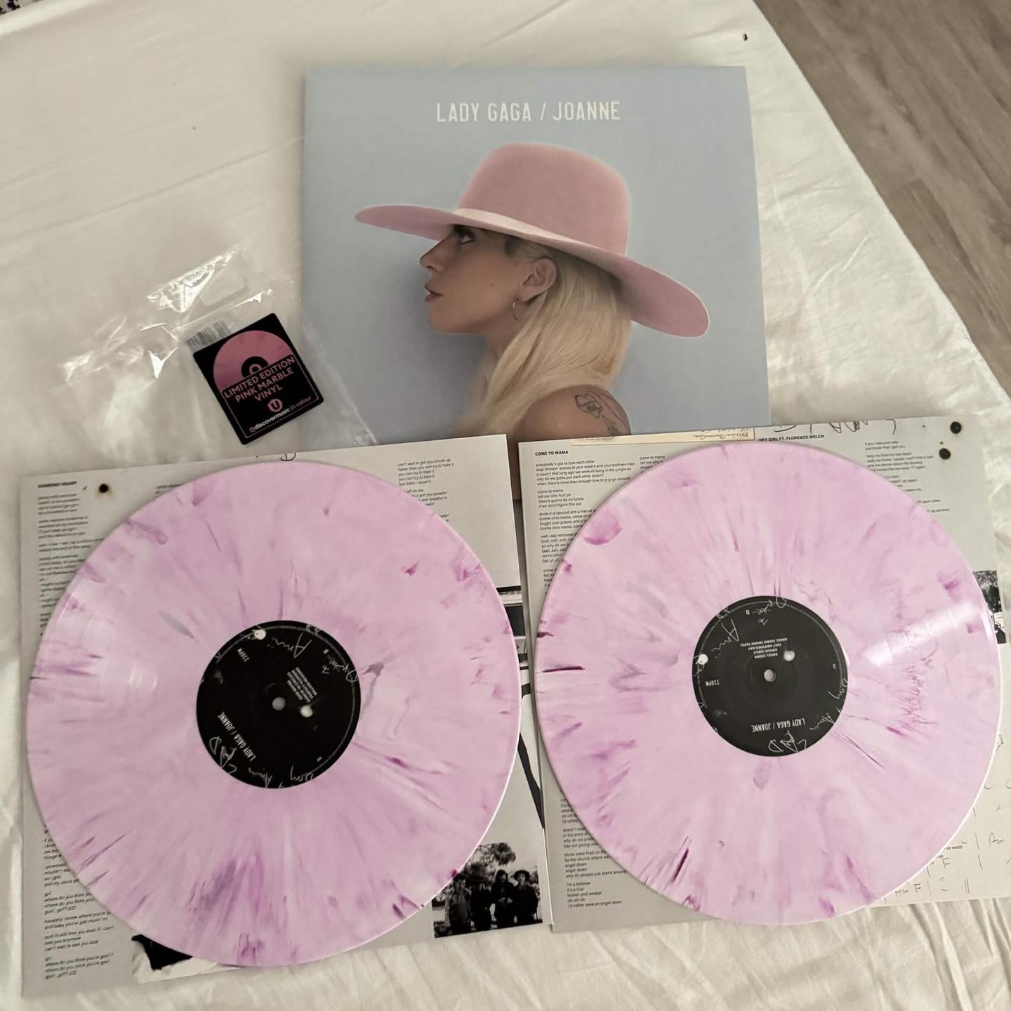 First look at the new pressing of Lady Gaga's 'Joanne' on marbled