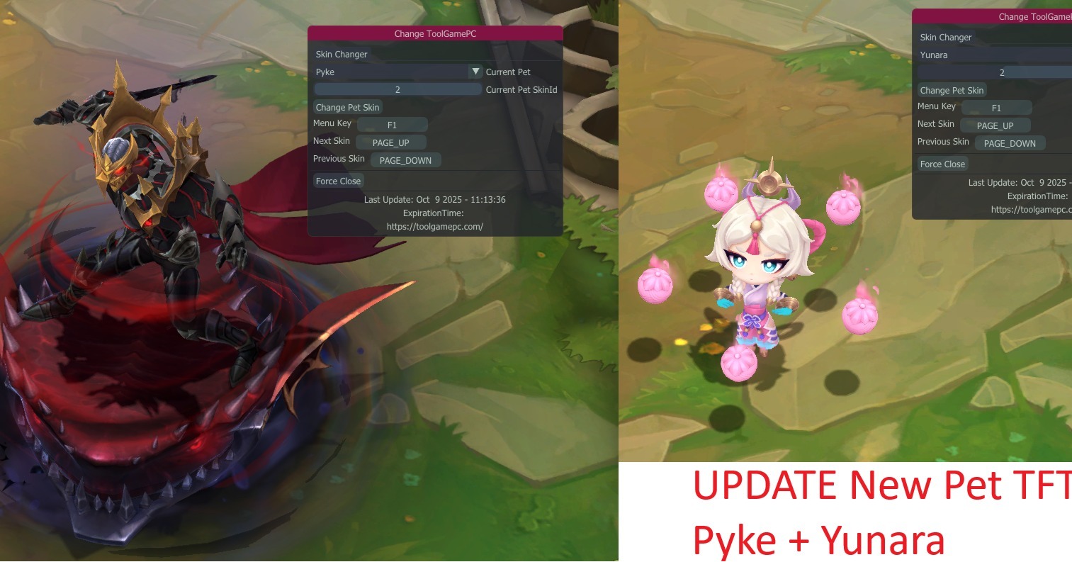 Toolgamepc - —09/10/2025: Update TFT 15.6a: + Add Pet T1 Pyke + Yunara ...