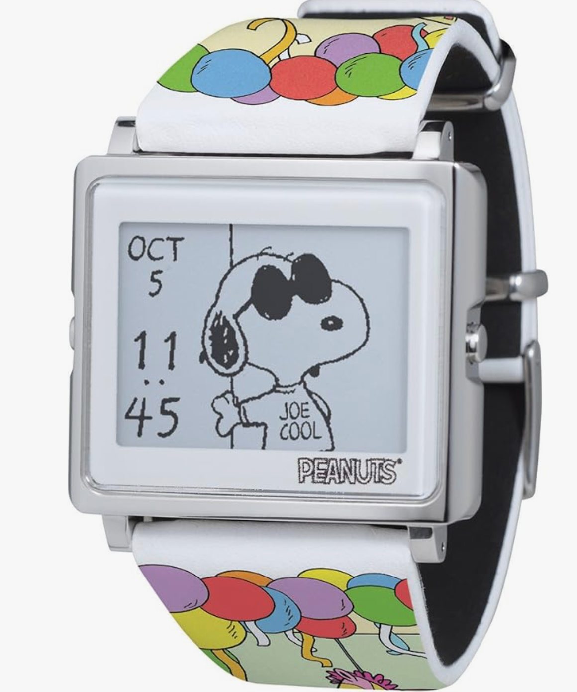 A Snoopy watch that changes its face based on the time, date