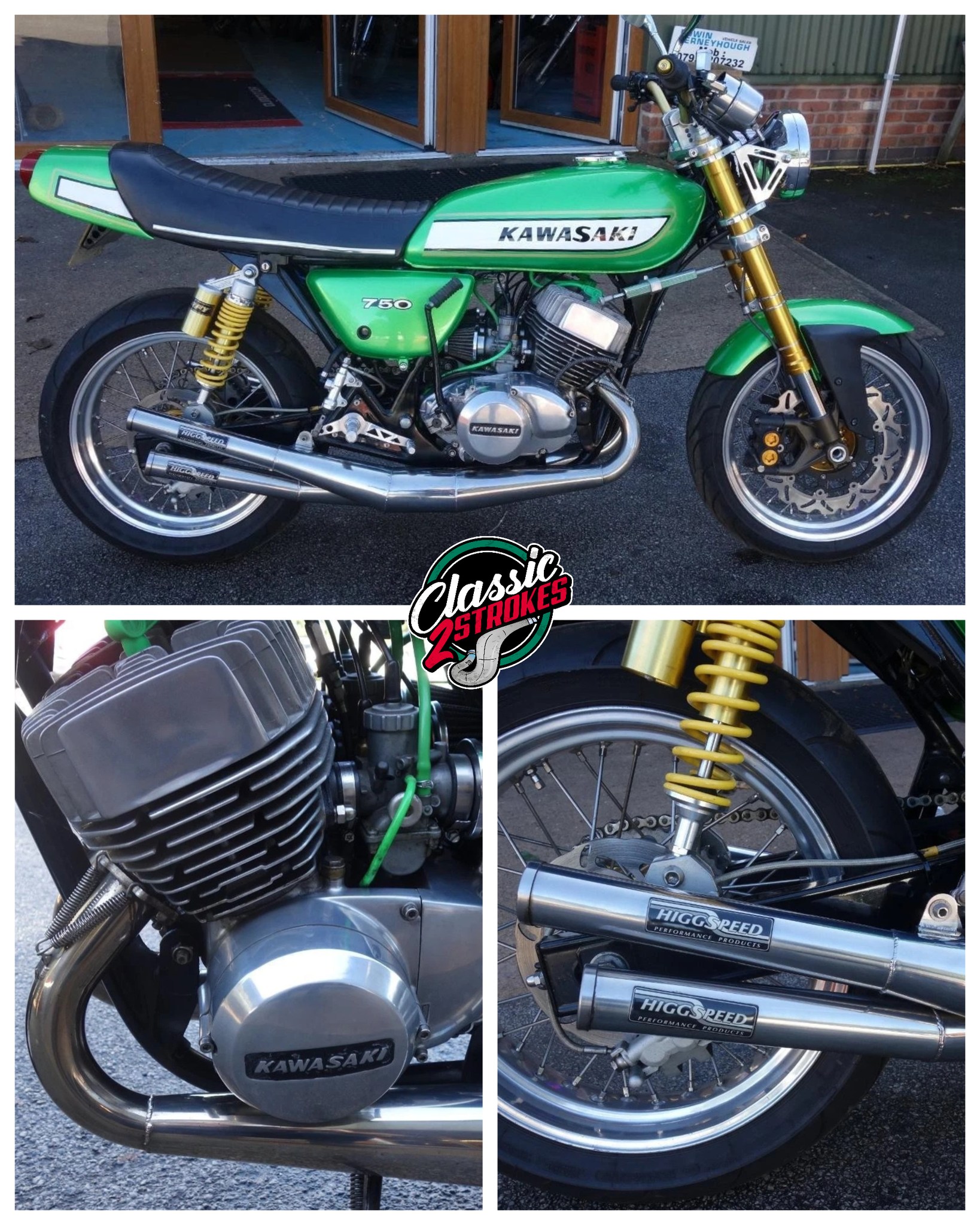 【2児パパ】 Triple threat! This 1976 Kawasaki special packs a tuned 750 H2B