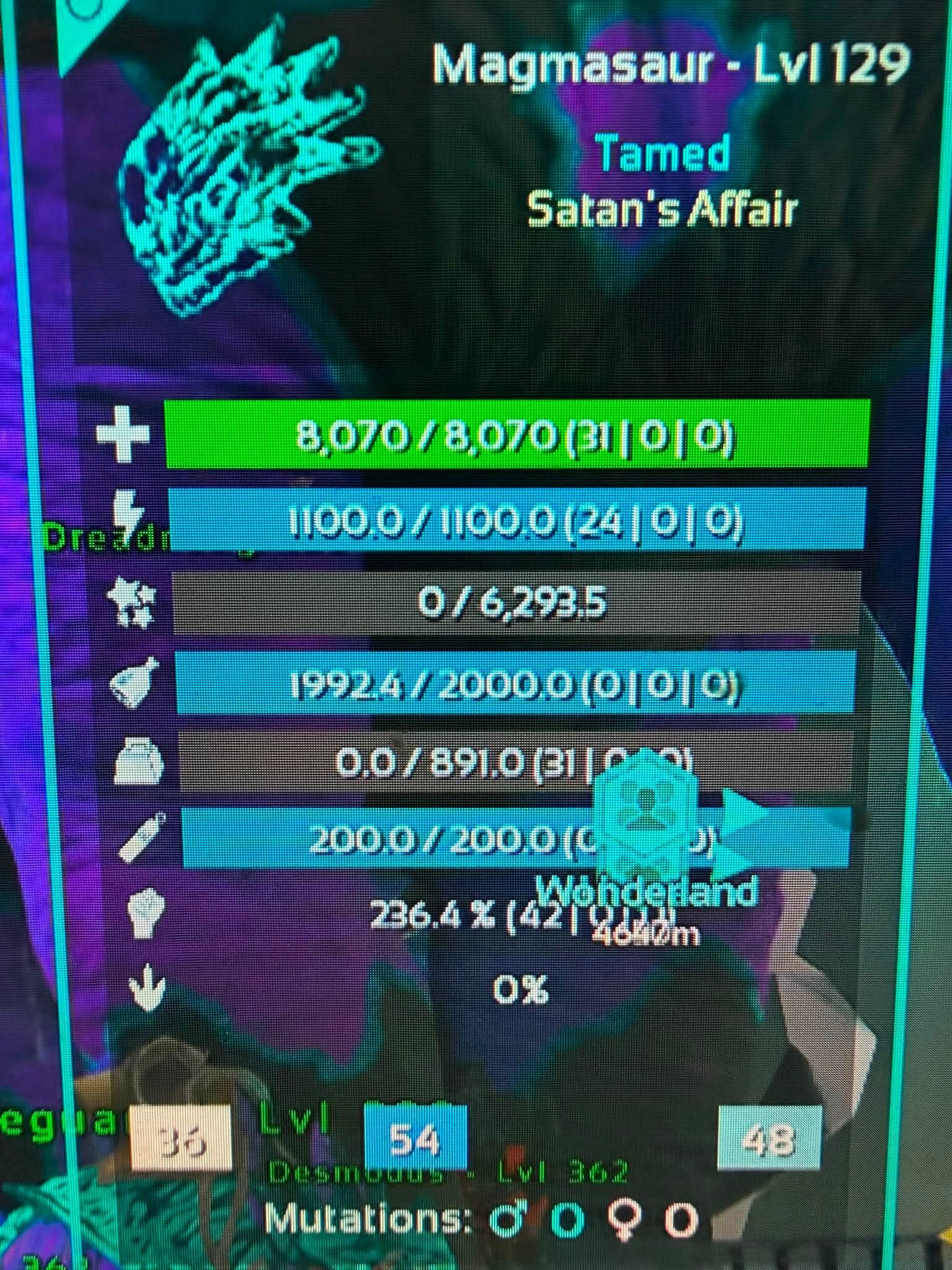 Lvl 129 Male Character Clone for 9145 Shards in Ark Survival Ascended