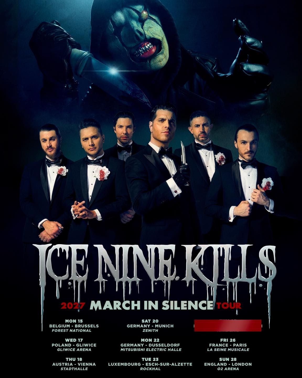 Get AMSTERDAMNED with Ice Nine Kills in 2027. The final mystery